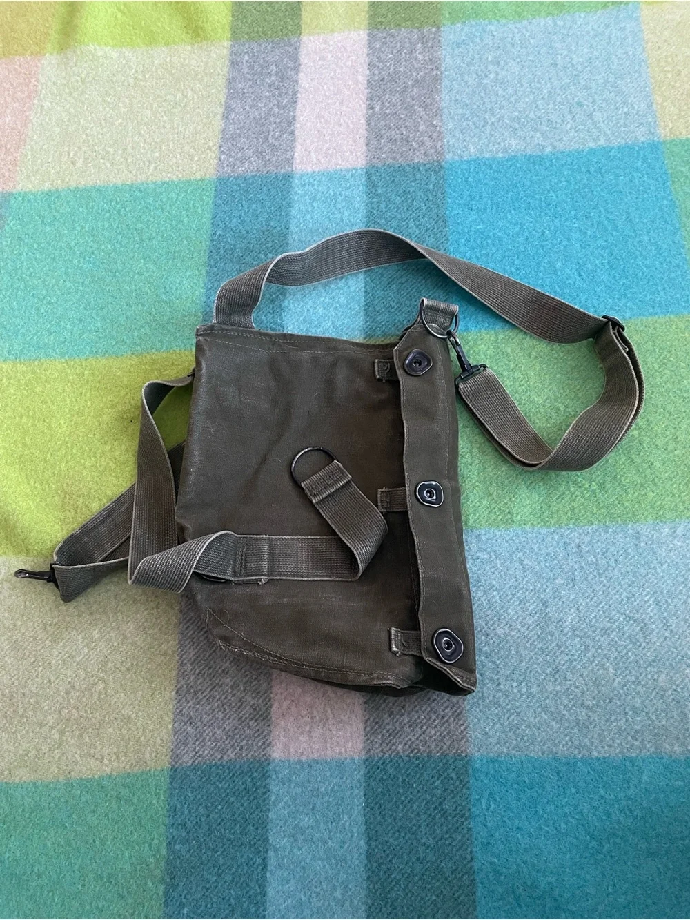 Vintage US Army M1950 canvas olive green bag #military